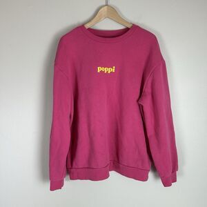 Poppi Soda Iconic Flavor Forever Graphic Sweatshirt Women Pink XL Crewneck
